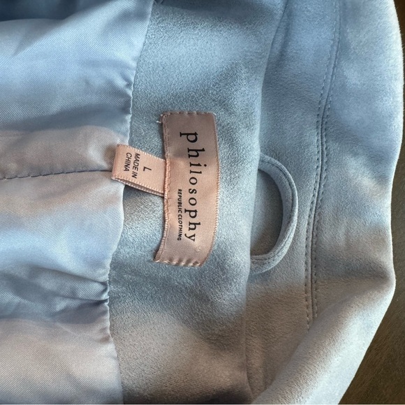 PHILOSOPHY faux suede jacket large blue - Picture 12 of 12